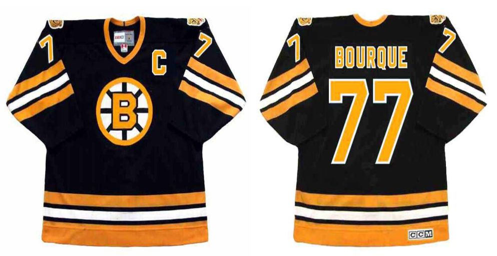 2019 Men Boston Bruins #77 Bourque Black CCM NHL jerseys